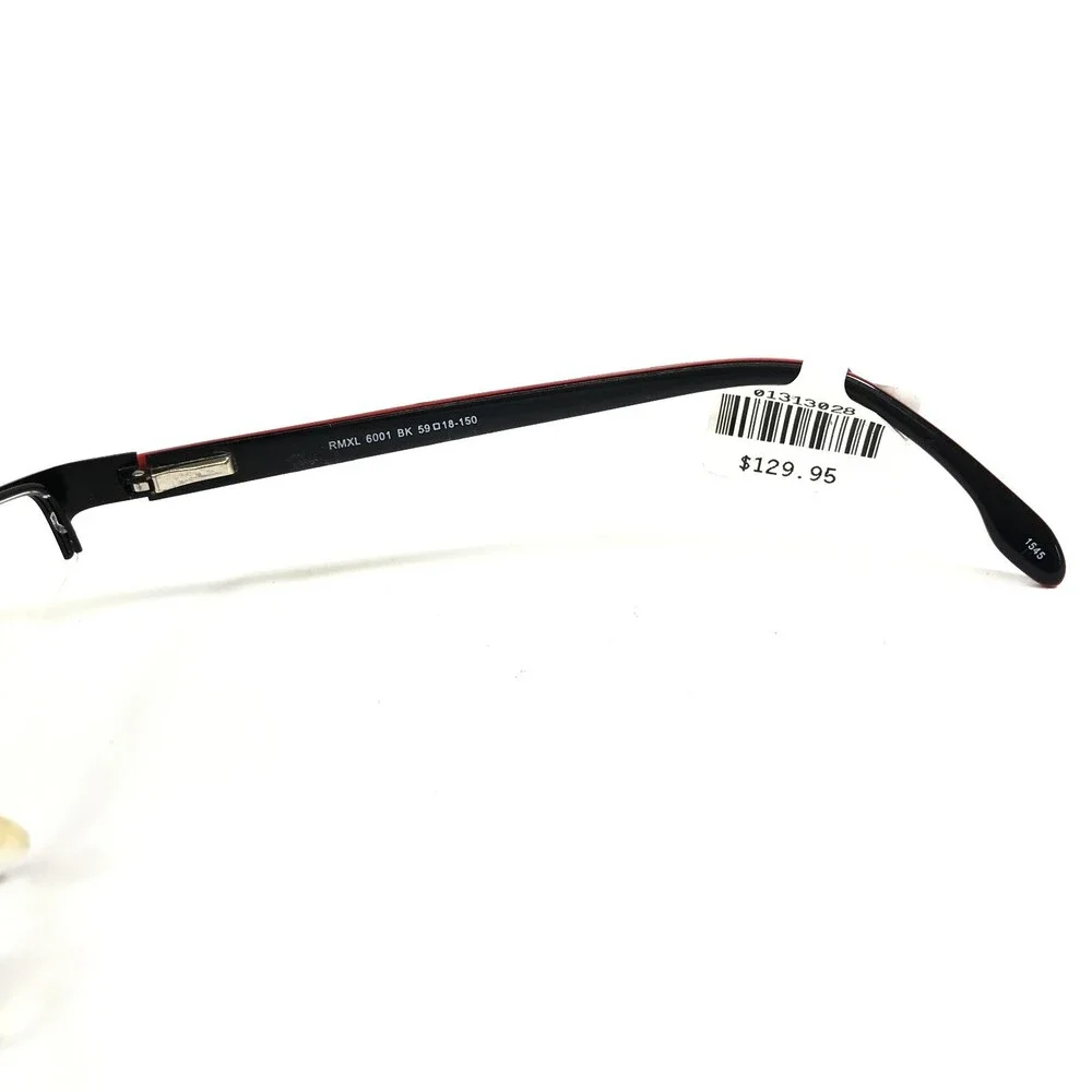 Robert Mitchel XL Eyeglasses Frames RMXL6001 BK Rectangular Half Rim 59-18-150